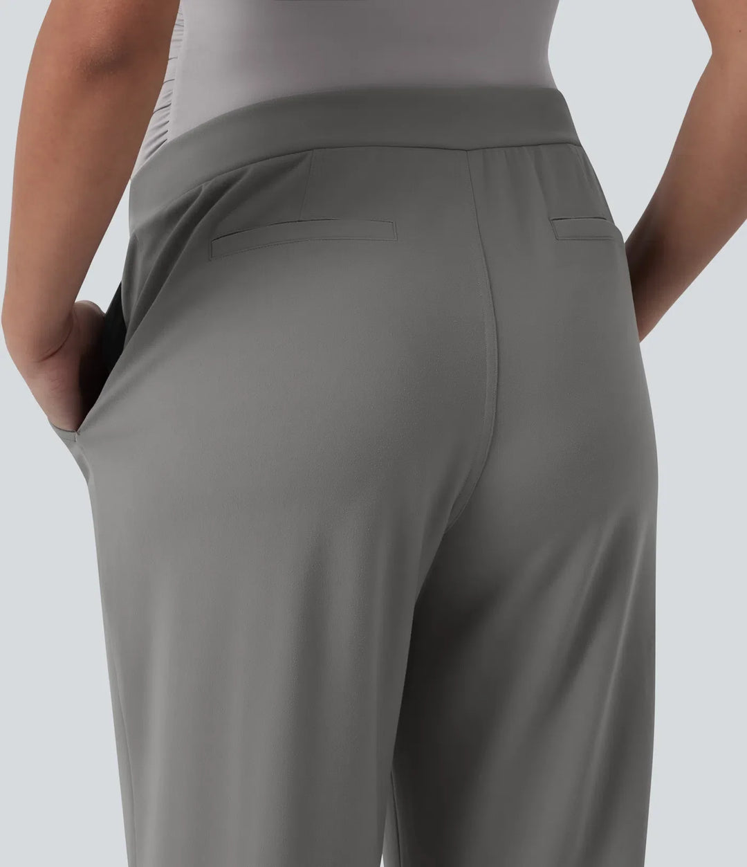 Halara Flex DayStretch Super High Waisted Straight Leg Work Maternity Pants with Pockets