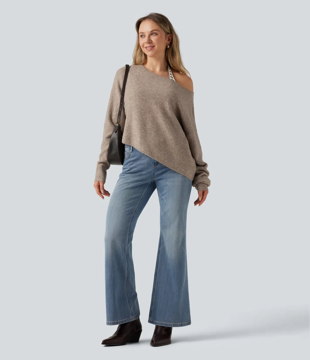 One Shoulder Long Sleeve Asymmetric Casual Sweater