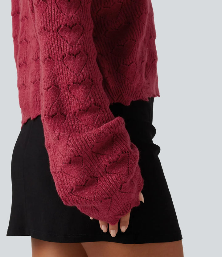 Round Neck Dropped Shoulder Long Sleeve Casual Sweater