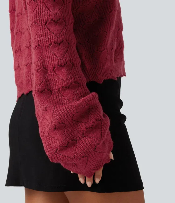 Round Neck Dropped Shoulder Long Sleeve Casual Sweater