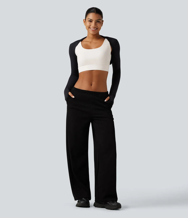 Halara Ultrasculpt Medium Support Backless Adjustable Buckle Built-in Bra Training Sports Bra DD-F Cups