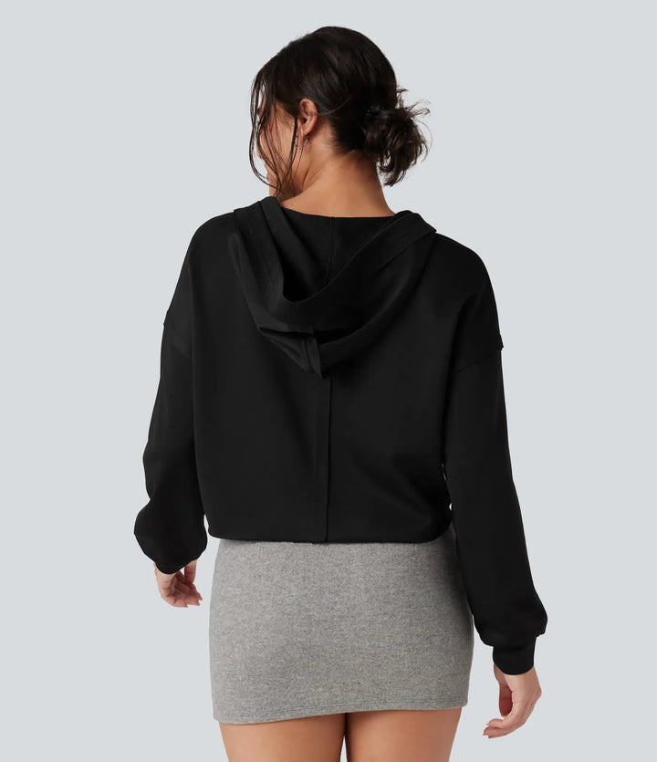 Hooded Long Sleeve Relaxed Casual Sweatshirt