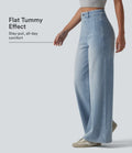 Halara Flex High Waisted Tummy Control Wide Leg Casual Jeans with Pockets