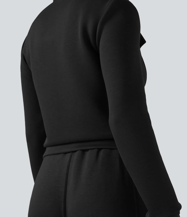 SpacerTek Stand Collar Long Sleeve Workout Jacket