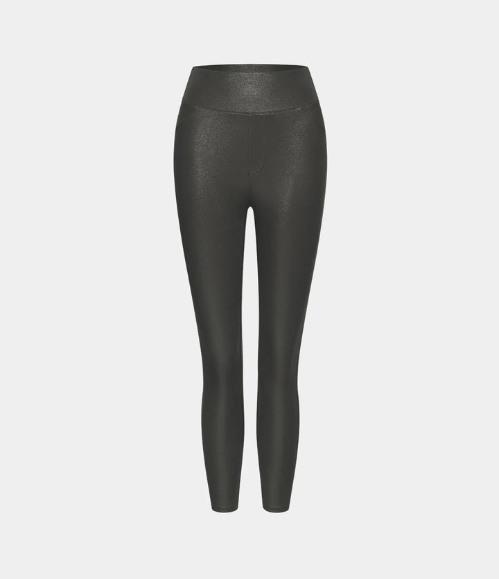 SoftlyZero Faux Leather High Waisted Pocket Work Leggings