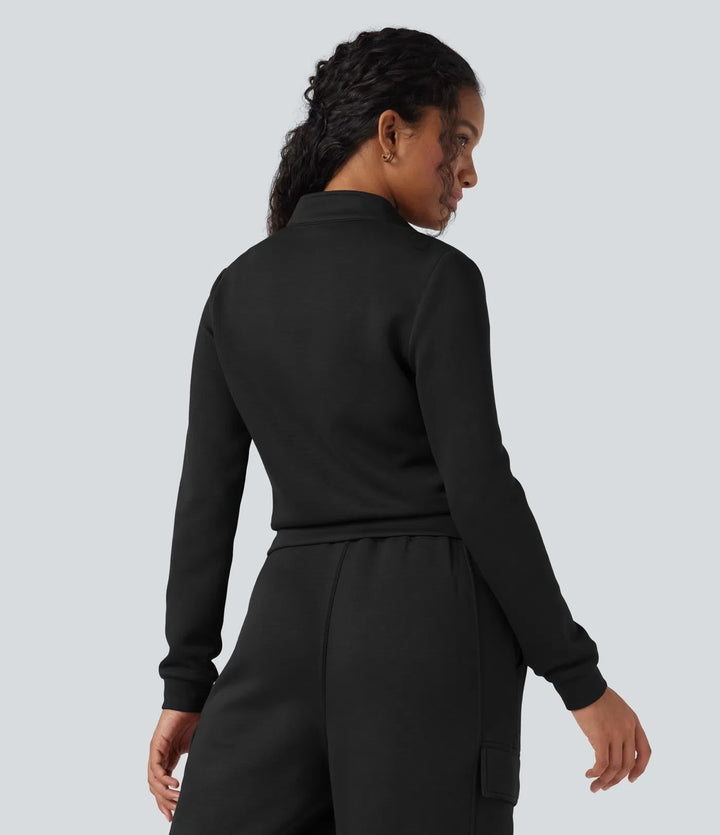SpacerTek Stand Collar Long Sleeve Workout Jacket