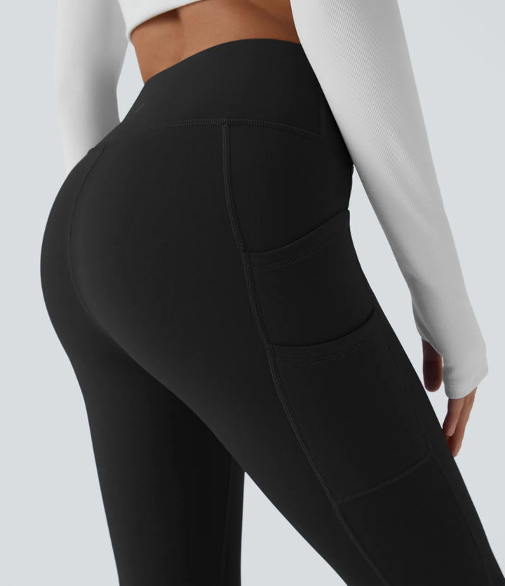 SoftlyZero Plush Thermal High Waisted Double Pockets 7/8 Yoga Leggings