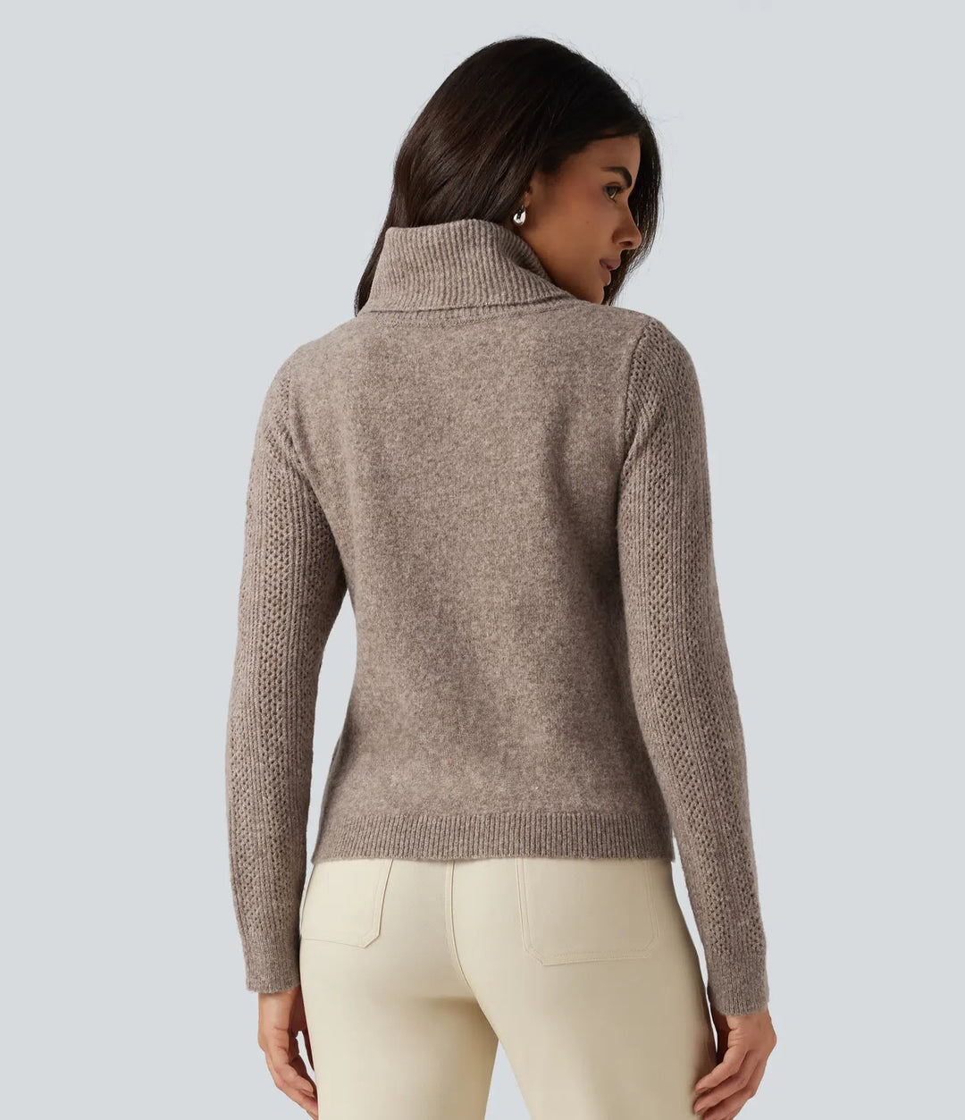 High Neck Long Sleeve Slim Work Sweater
