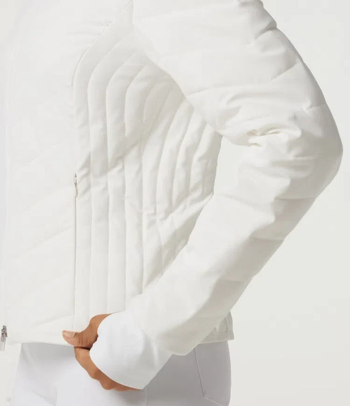 PuffFlex High Neck Long Sleeve Quilted Casual Padded Jacket with Pockets and Thumbholes