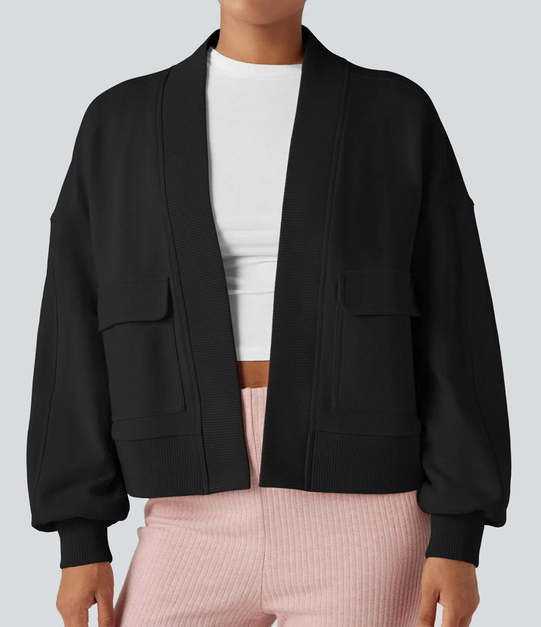 Long Sleeve Casual Oversized Cotton Sweatshirt with Pockets