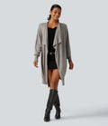 Long Sleeve Open Front Work Cardigan