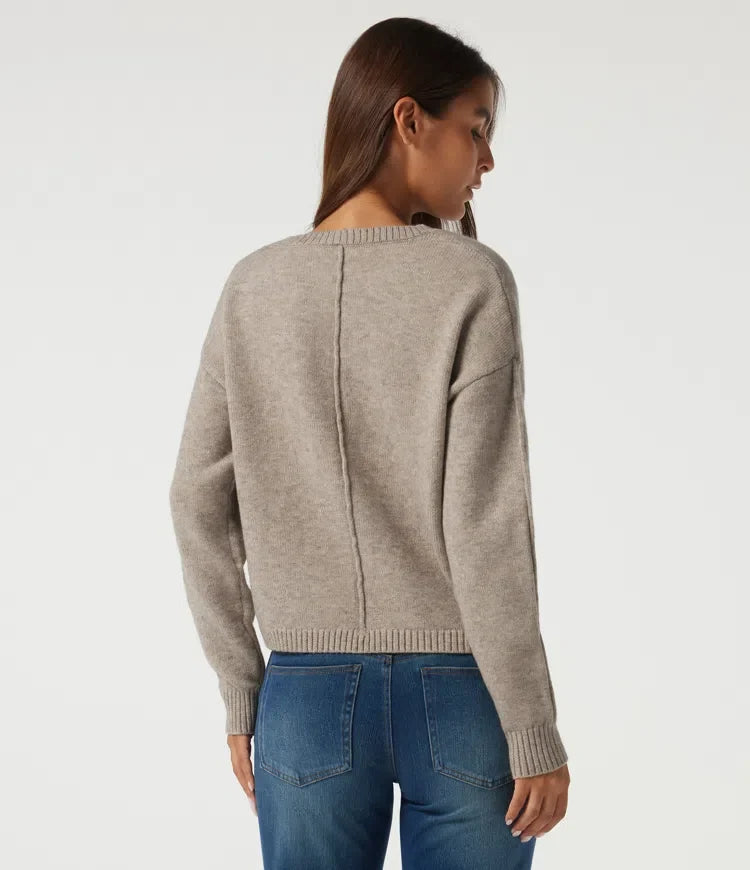 Round Neck Dropped Shoulder Long Sleeve Casual Sweater
