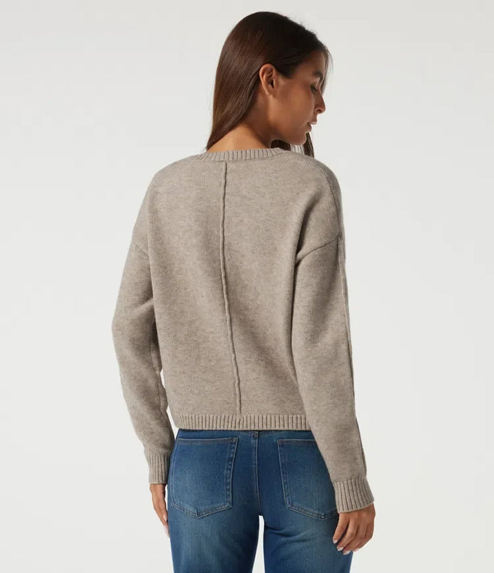 Round Neck Dropped Shoulder Long Sleeve Casual Sweater