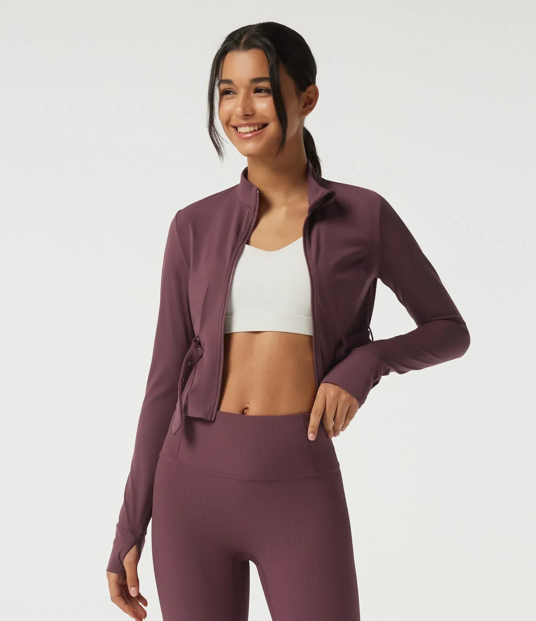 Halara UltraSculpt Stand Collar Long Sleeve Buckle Belted Yoga Curvy Jacket