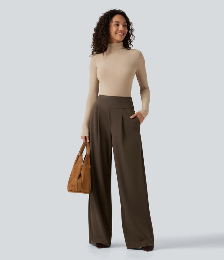 Halara Flex High Waisted Wide Leg Work Pants with Pockets