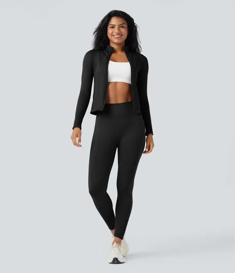 OneForm Seamless Flow Stand Collar Long Sleeve Thumb Hole Yoga Jacket