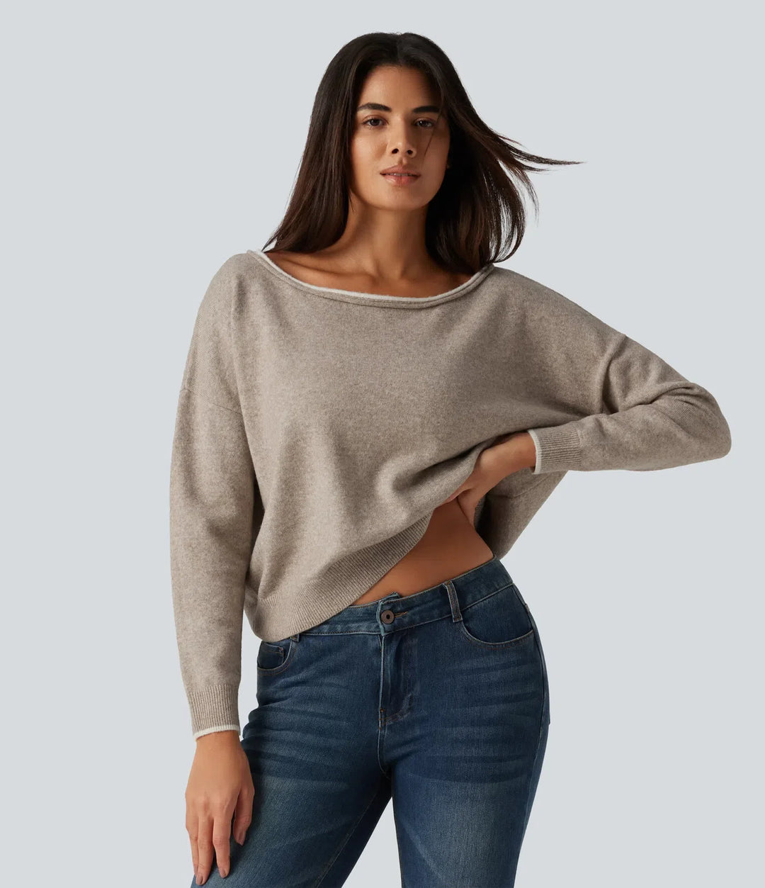 One Shoulder Long Sleeve Casual Sweater