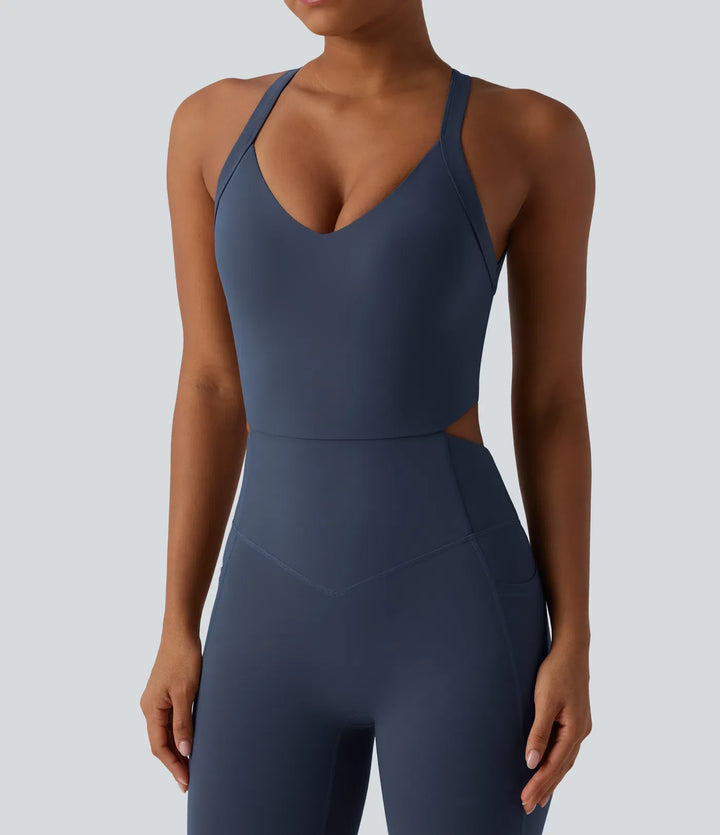 Halara UltraSculpt Tummy Control Bootcut Training Jumpsuit with Pockets-Easy Peezy Edition