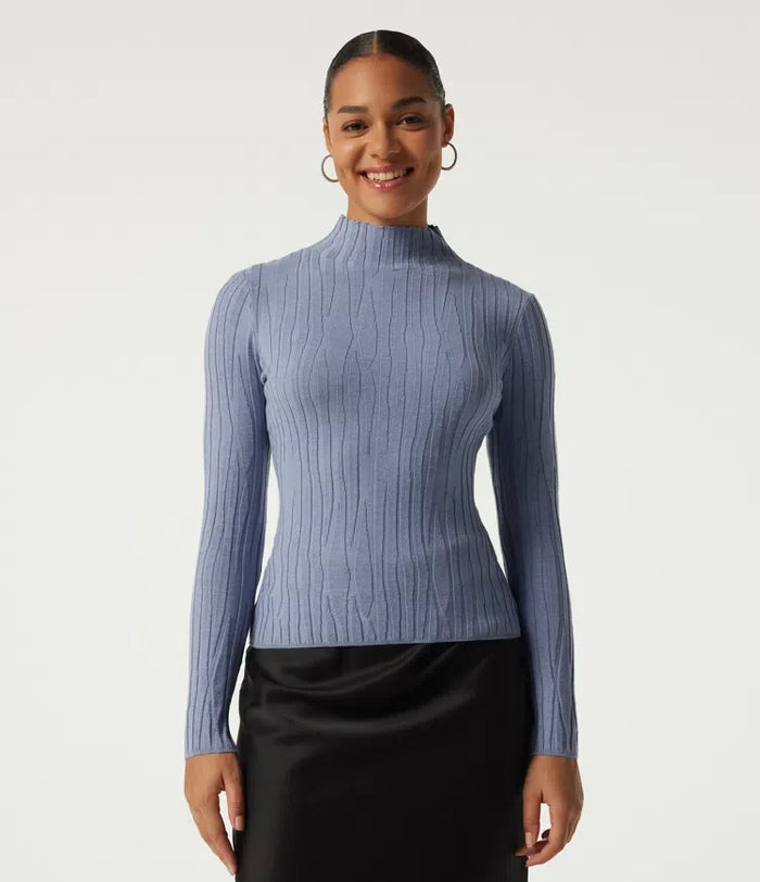 Mock Neck Long Sleeve Work Sweater