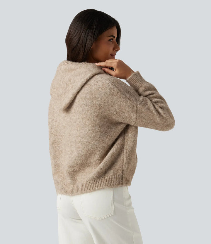 Hooded Long Sleeve Casual Sweater with Pocket