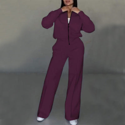 Brooke | Zip-Up Jacket and Wide-Leg Pants Set for Women