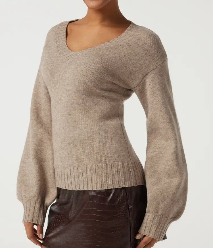 V Neck Long Sleeve Casual Sweater