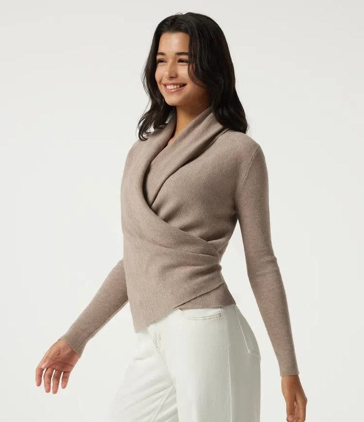 Cowl Neck Long Sleeve Stacked Casual Sweater