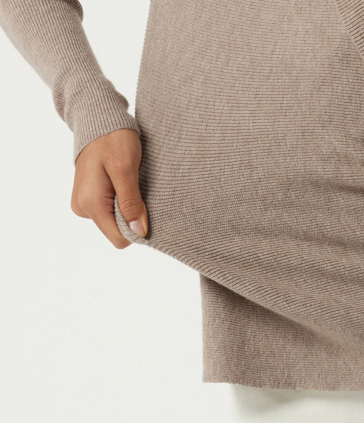 Cowl Neck Long Sleeve Stacked Casual Sweater