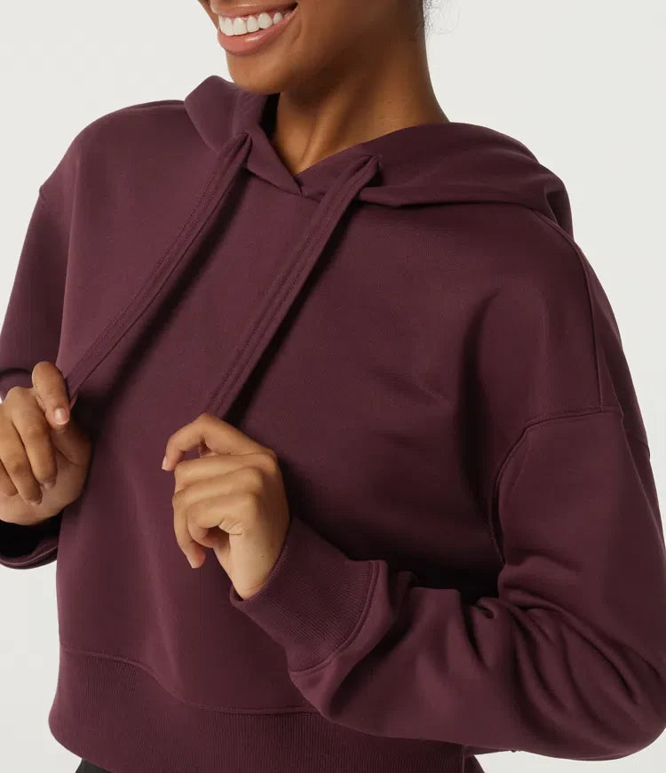 Hooded Long Sleeve Fleece Yoga Sweatshirt