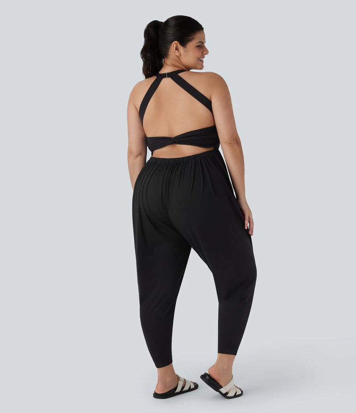 Harem Casual Plus Size Jumpsuit with Pocket-Easy Peezy Edition