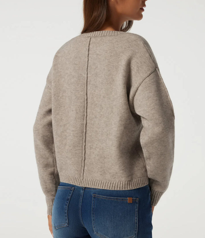 Round Neck Dropped Shoulder Long Sleeve Casual Sweater