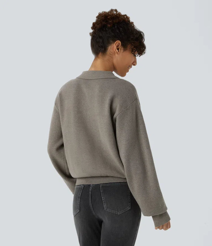 Pocket Long Sleeve Casual Sweater