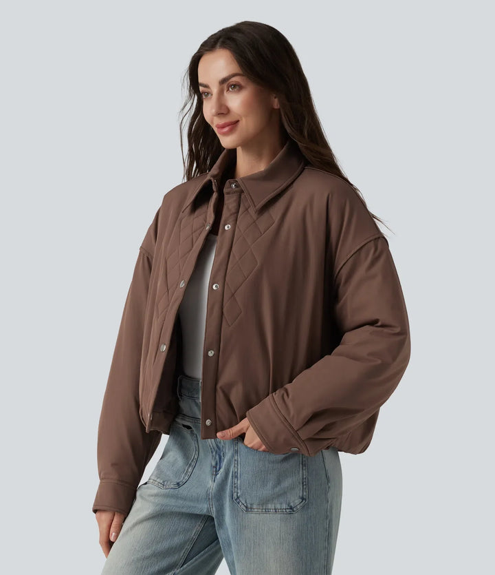 Long Sleeve Casual Padded Jacket with Pockets