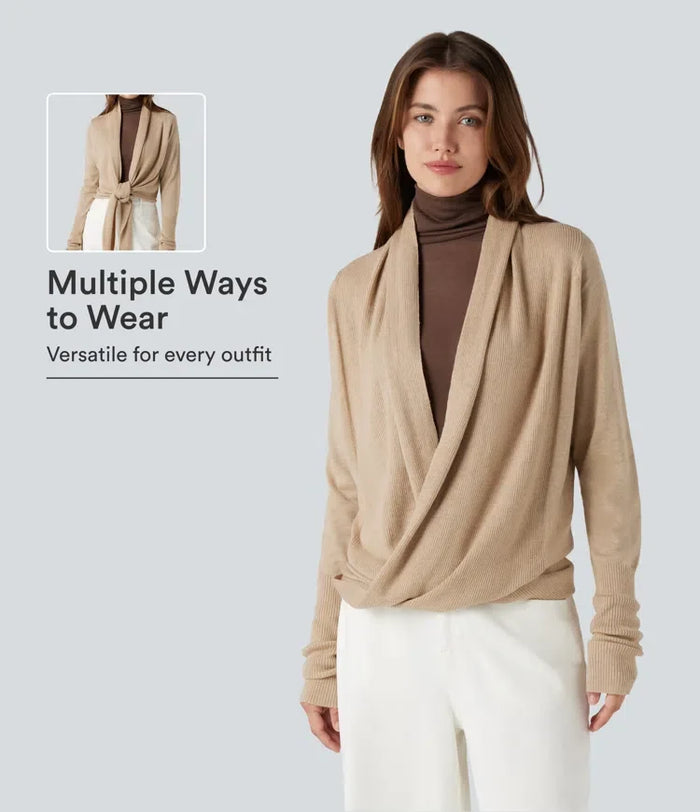 Long Sleeve Wrapped Casual Cardigan
