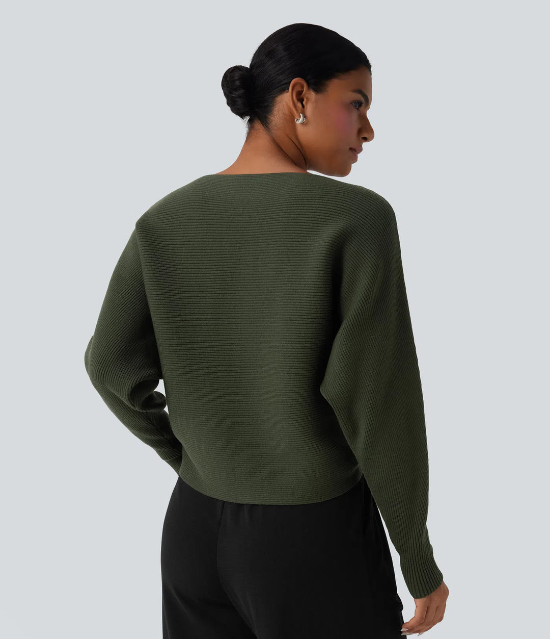 Boat Neck Batwing Sleeve Casual Sweater