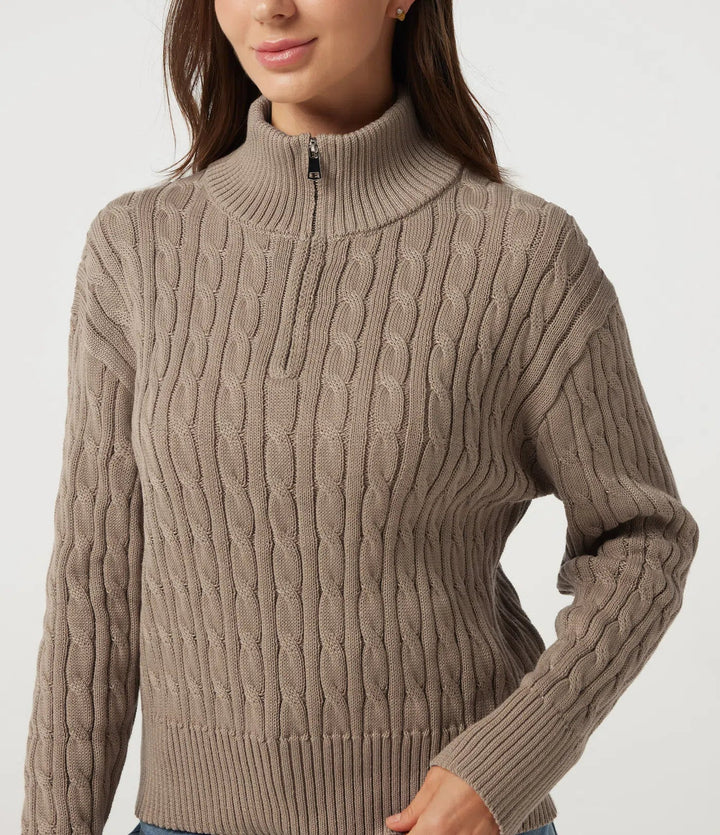 Mock Neck Long Sleeve Work Sweater