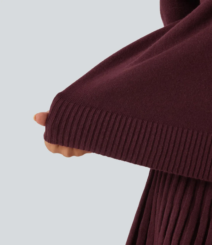 High Neck Long Sleeve Casual Sweater
