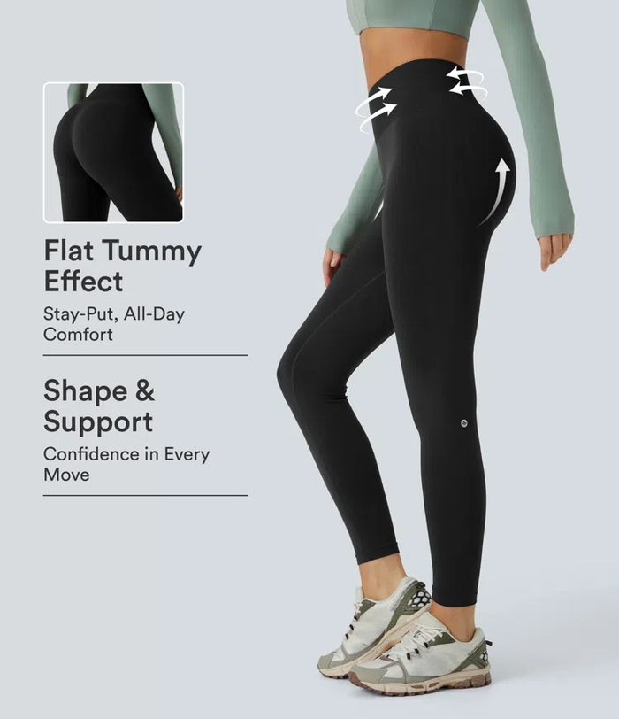 OneForm Seamless Flow Mid Rise Tummy Control Butt Lifting Yoga Leggings
