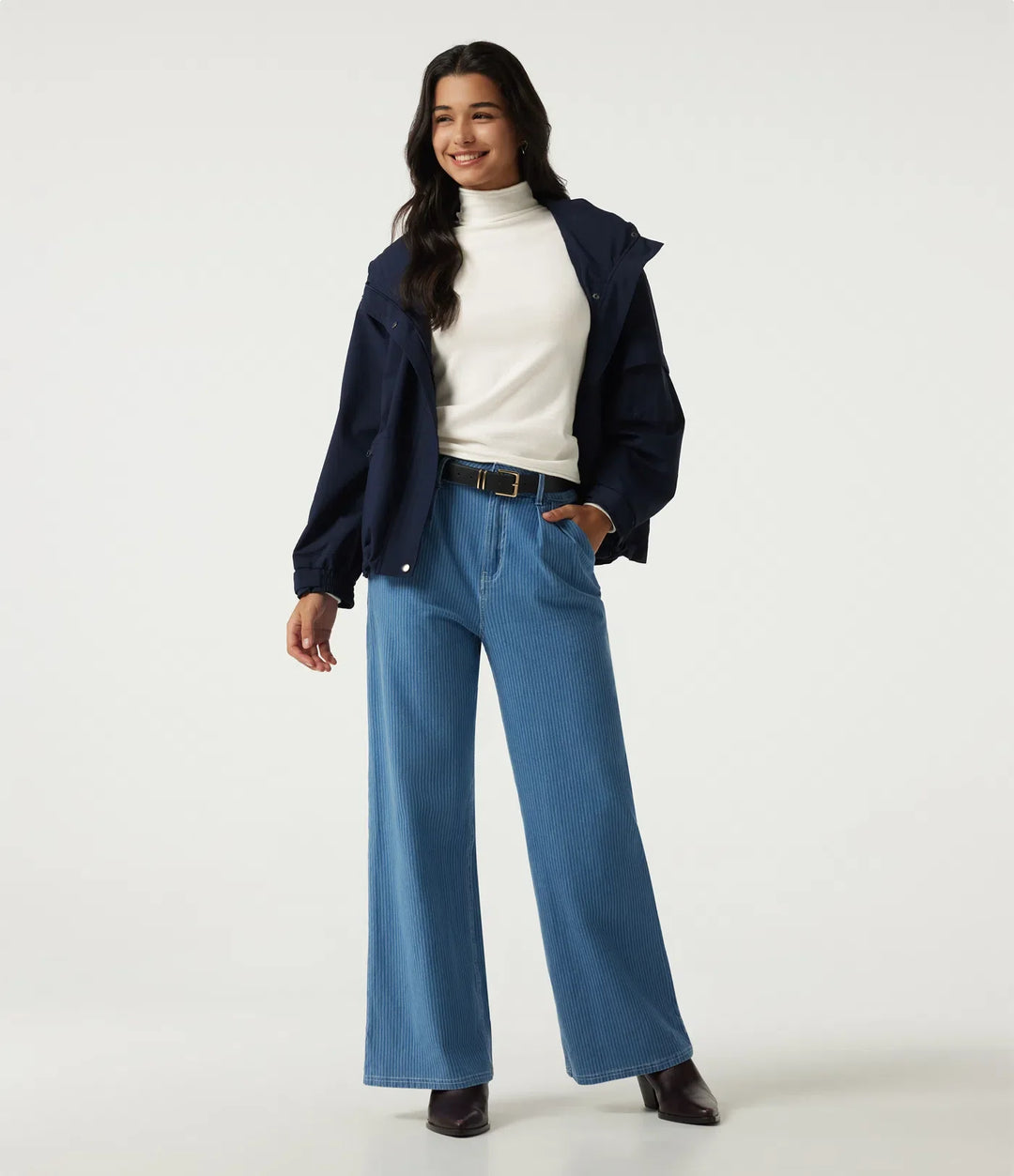 High Neck Long Sleeve Work Sweater
