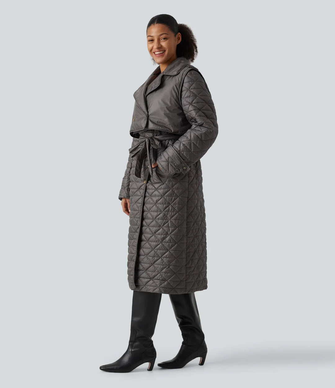 Water Repellent Long Sleeve Quilted Work Padded Jacket with Pockets