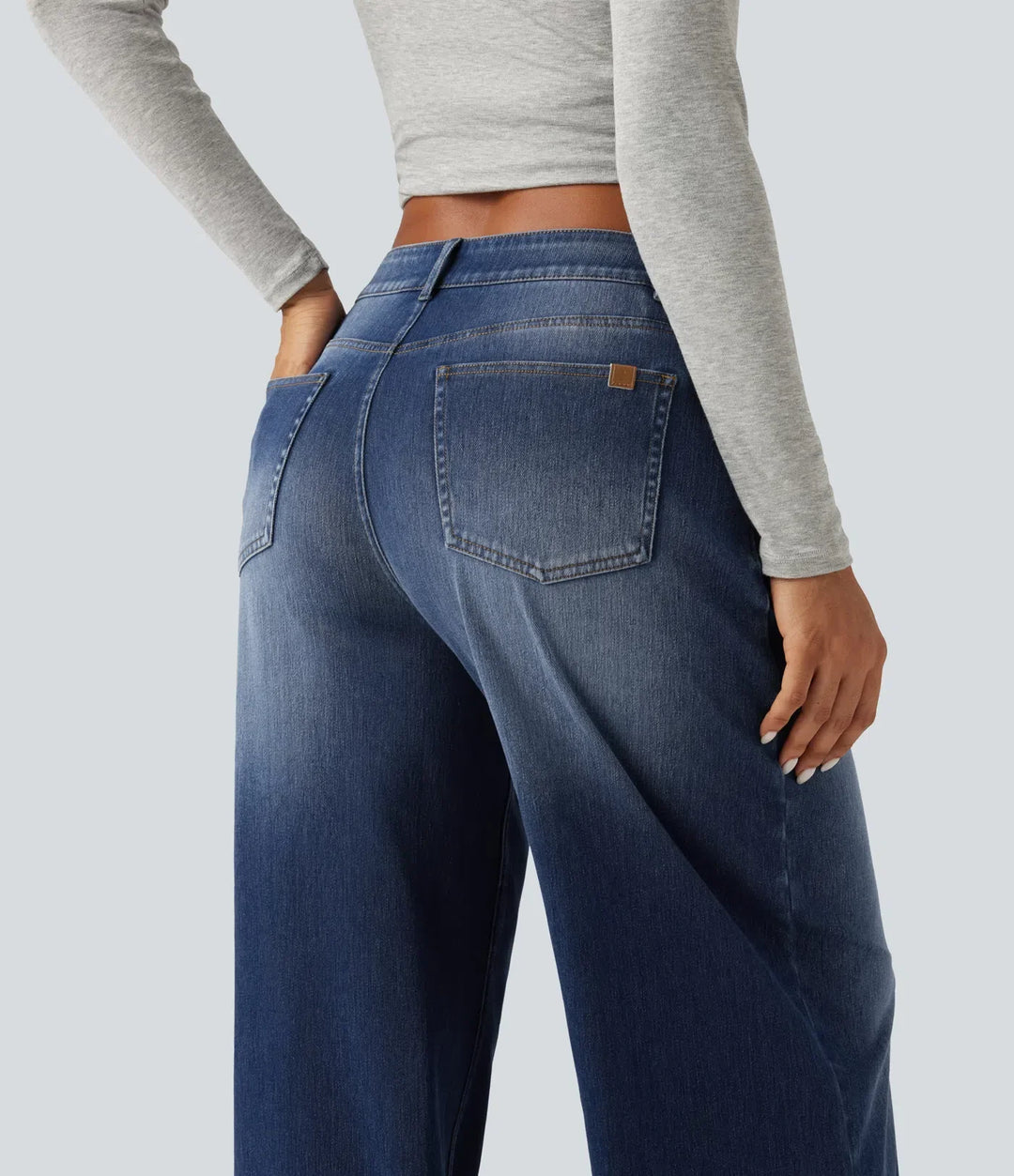 Halara Flex Mid Rise Baggy Casual Jeans with Pockets