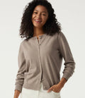 Round Neck Long Sleeve Work Cardigan