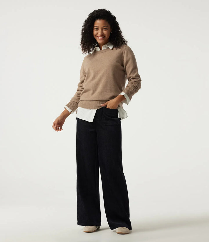 Round Neck Long Sleeve Work Sweater