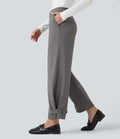 Halara Flex DayStretch Mid Rise Adjustable Pant Width Work Tapered Pants with Pockets