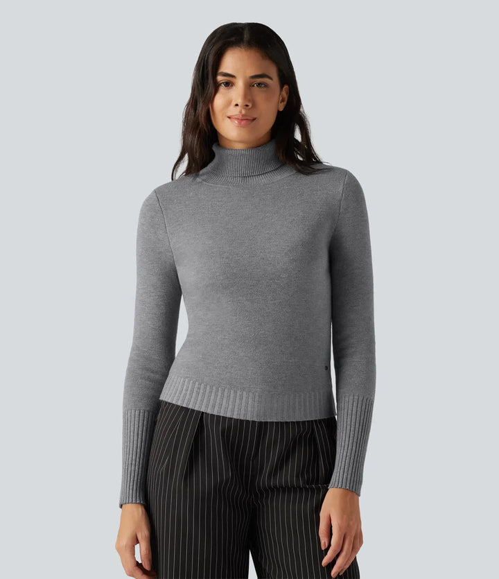 High Neck Long Sleeve Casual Sweater