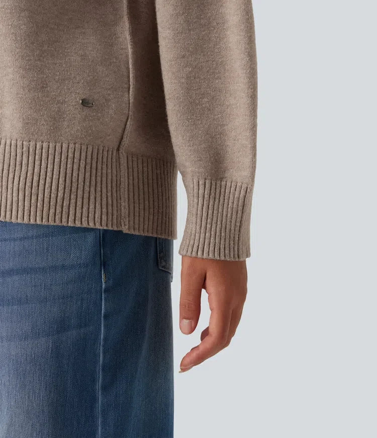 High Neck Long Sleeve Casual Sweater