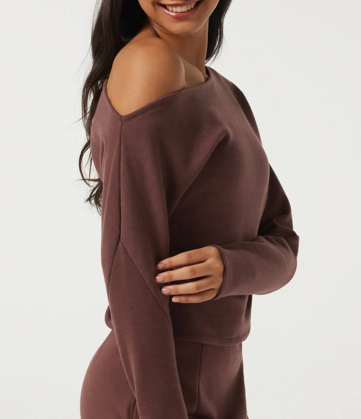 One Shoulder Long Sleeve Casual Sweatshirt