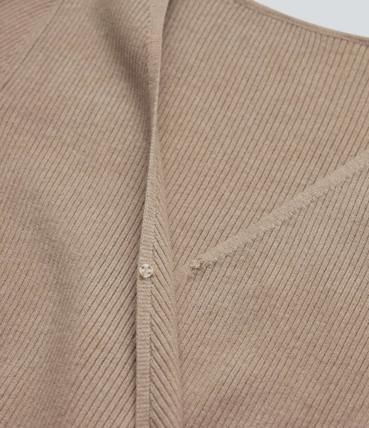 V-neck Long Sleeve Crossover Slim Work Sweater