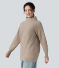 Mock-neck Long Sleeve Casual Sweater