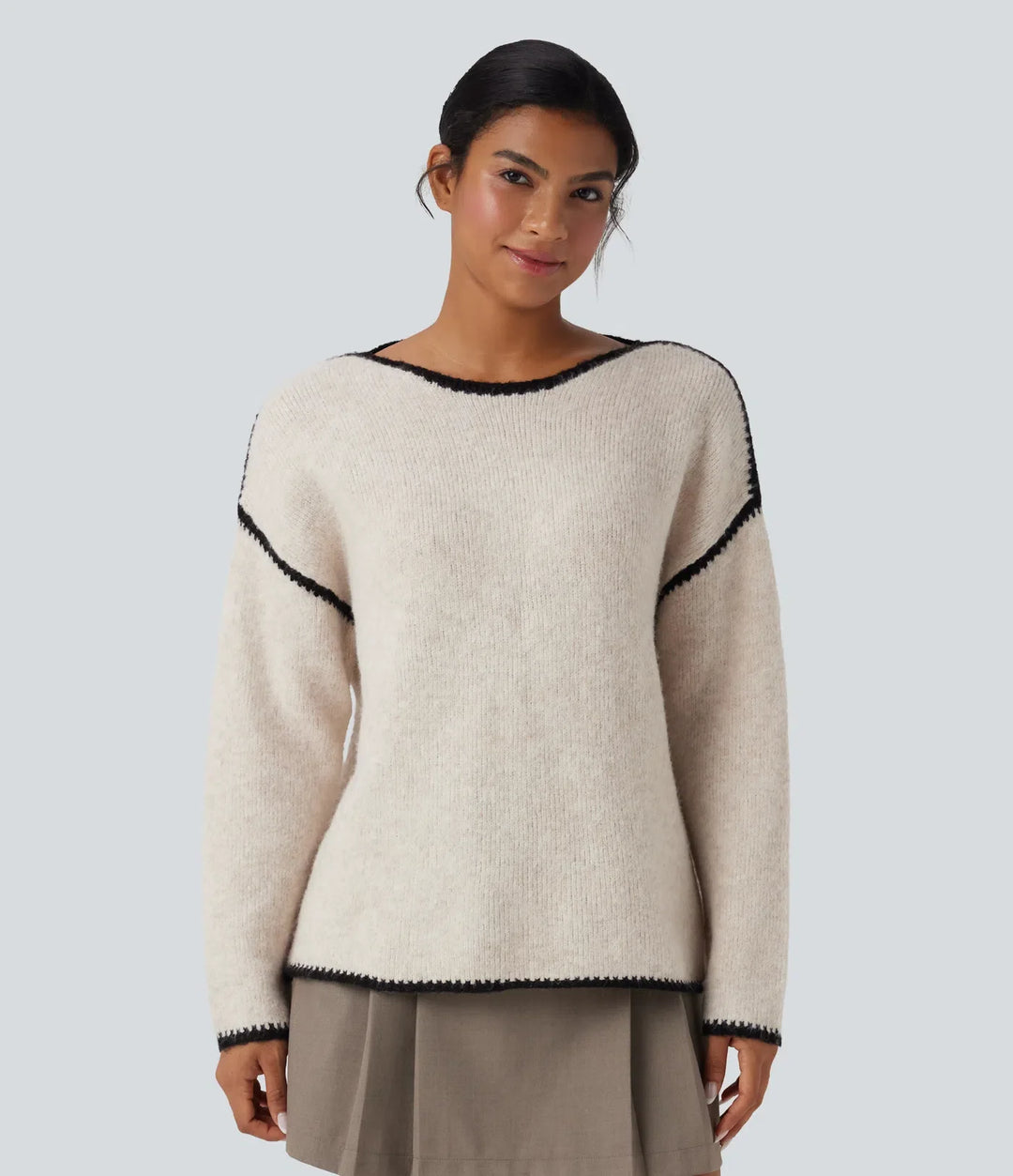 Color Block Relaxed Casual Sweater